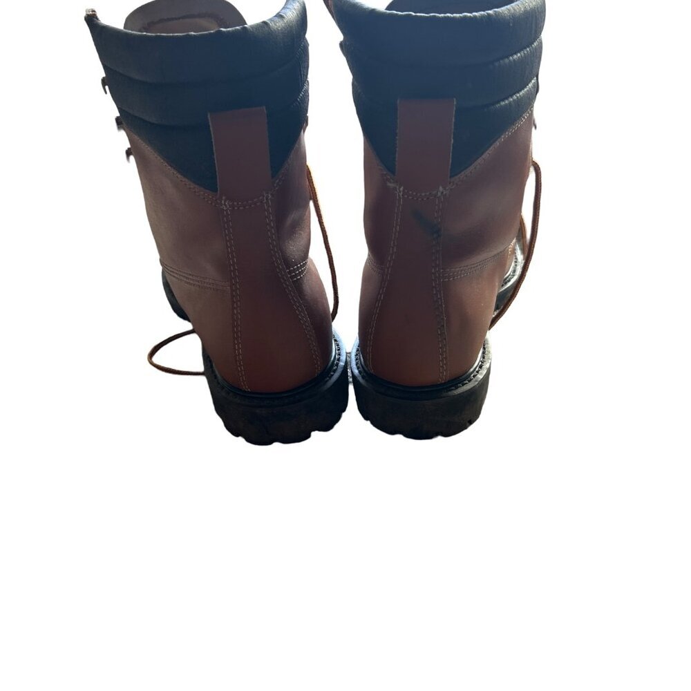 Vintage Sears 86921 Brown Leather Moc Toe Lace Up Work Boots Men's Size 11D - Picture 2 of 8